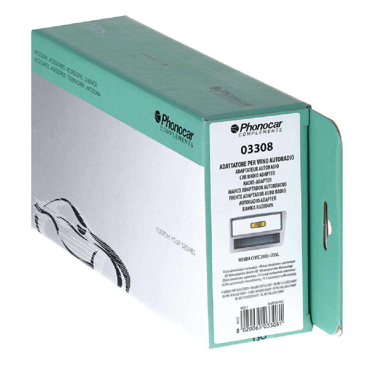 Radioblende metallic grau Honda