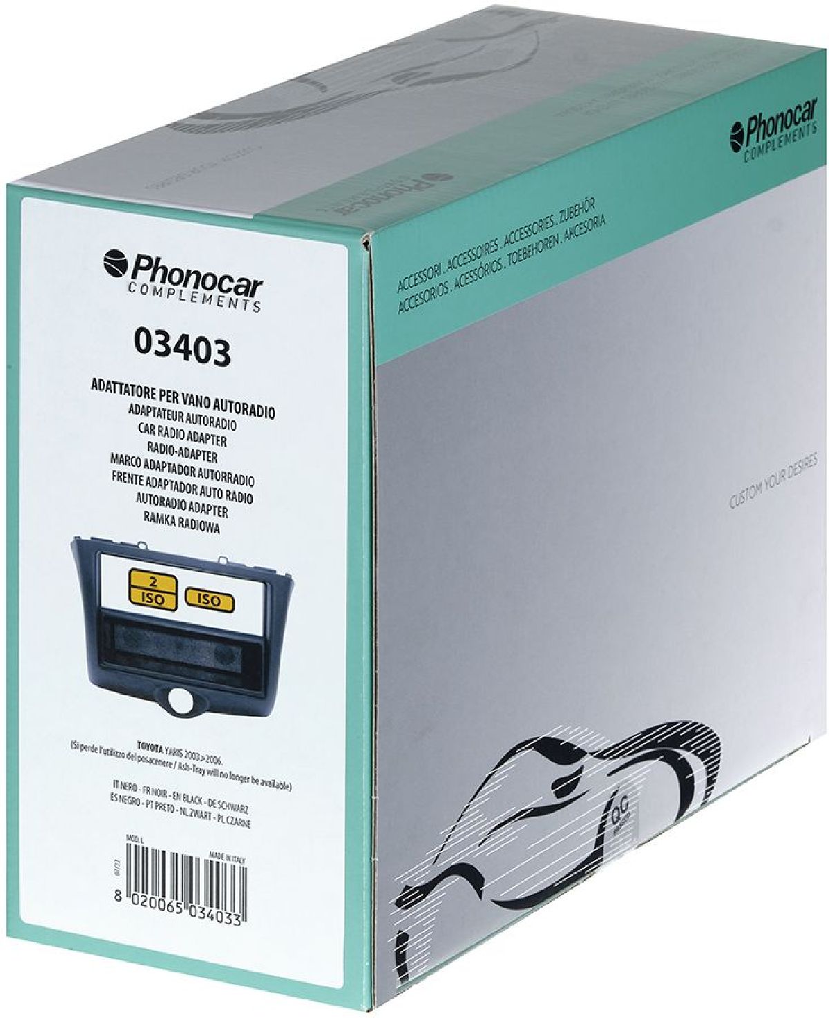 Radioblende Schwarz Toyota