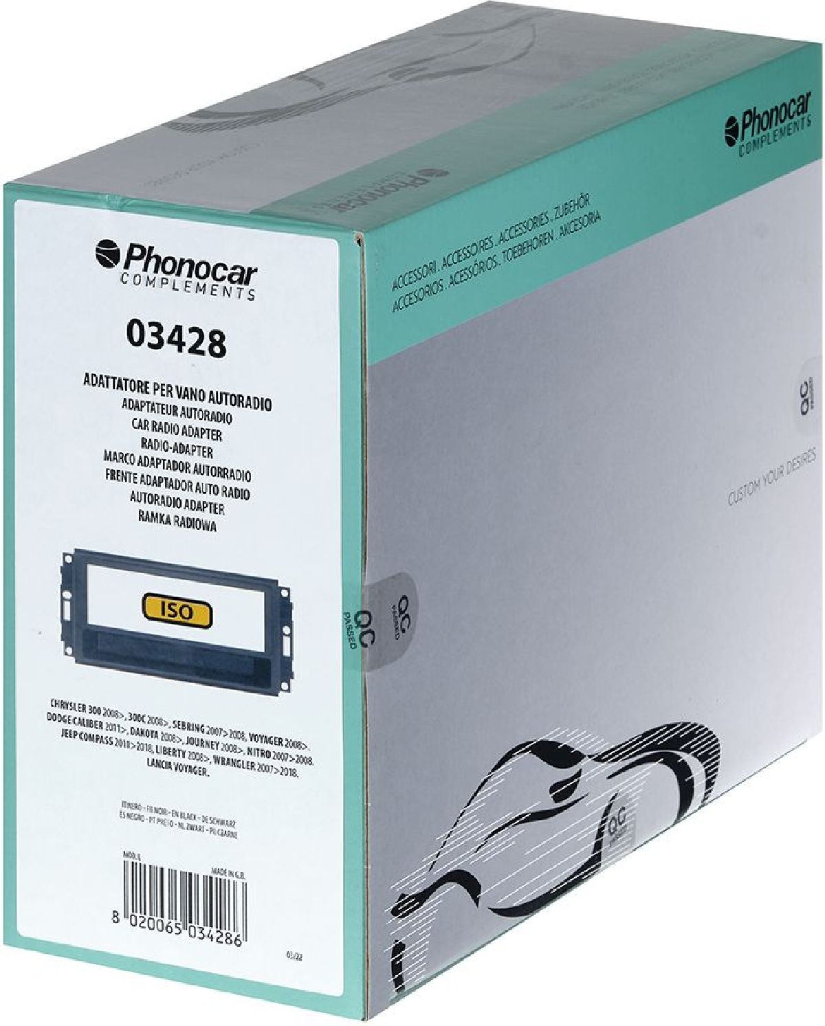 Radioblende Schwarz Chrysler/Dodge/Jeep