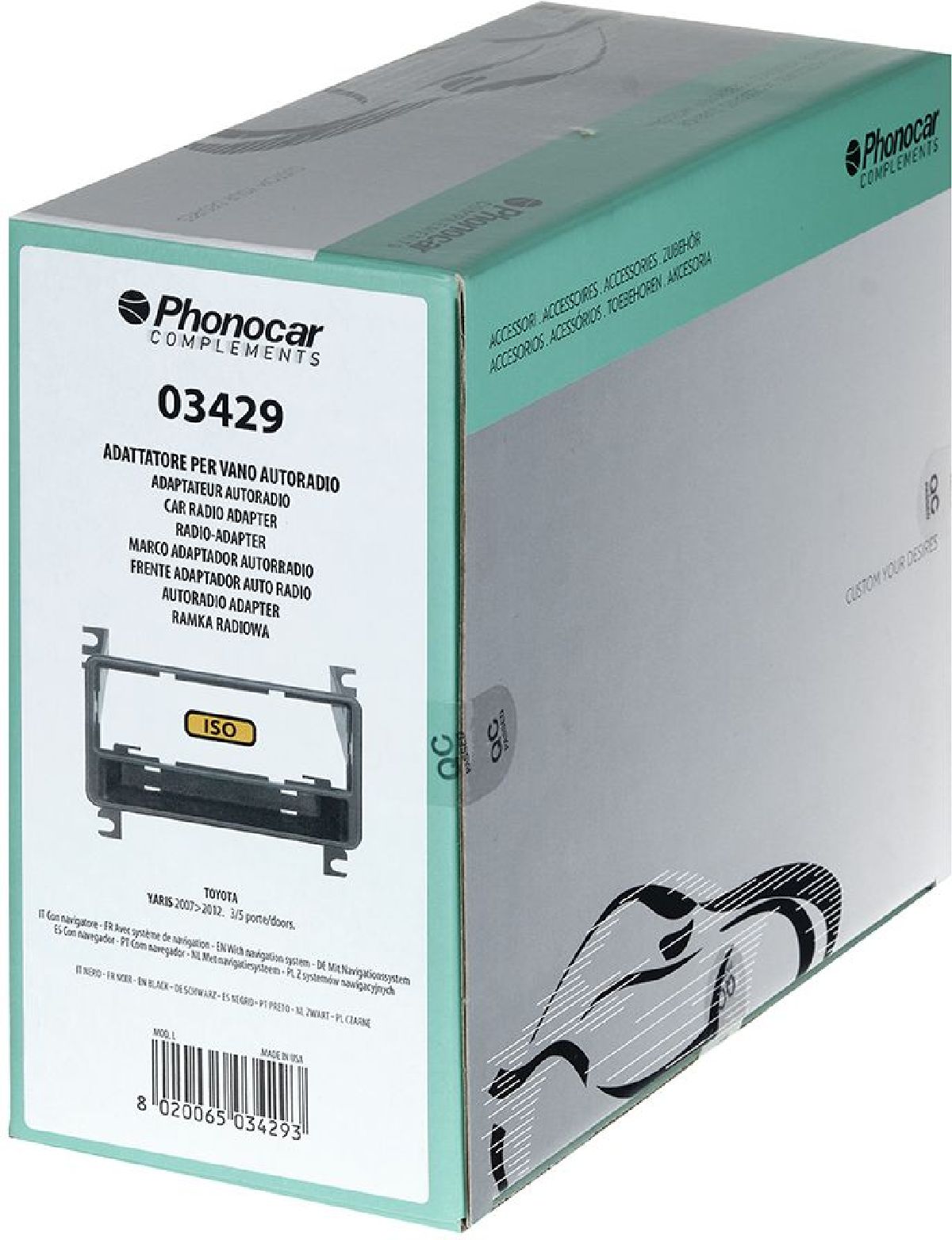 Radioblende Schwarz Toyota