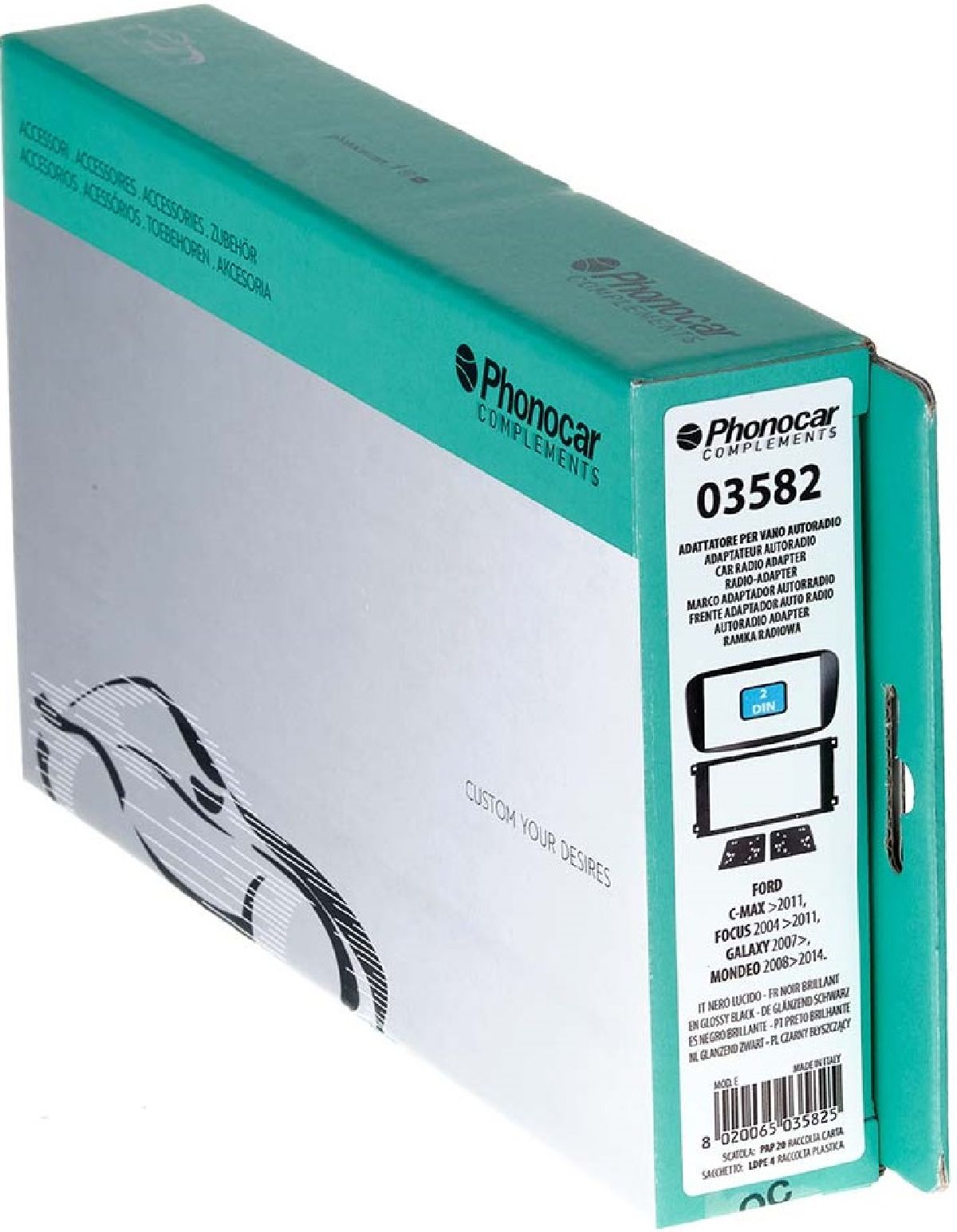 Kit Radioblende gl�nzend schwarz Ford