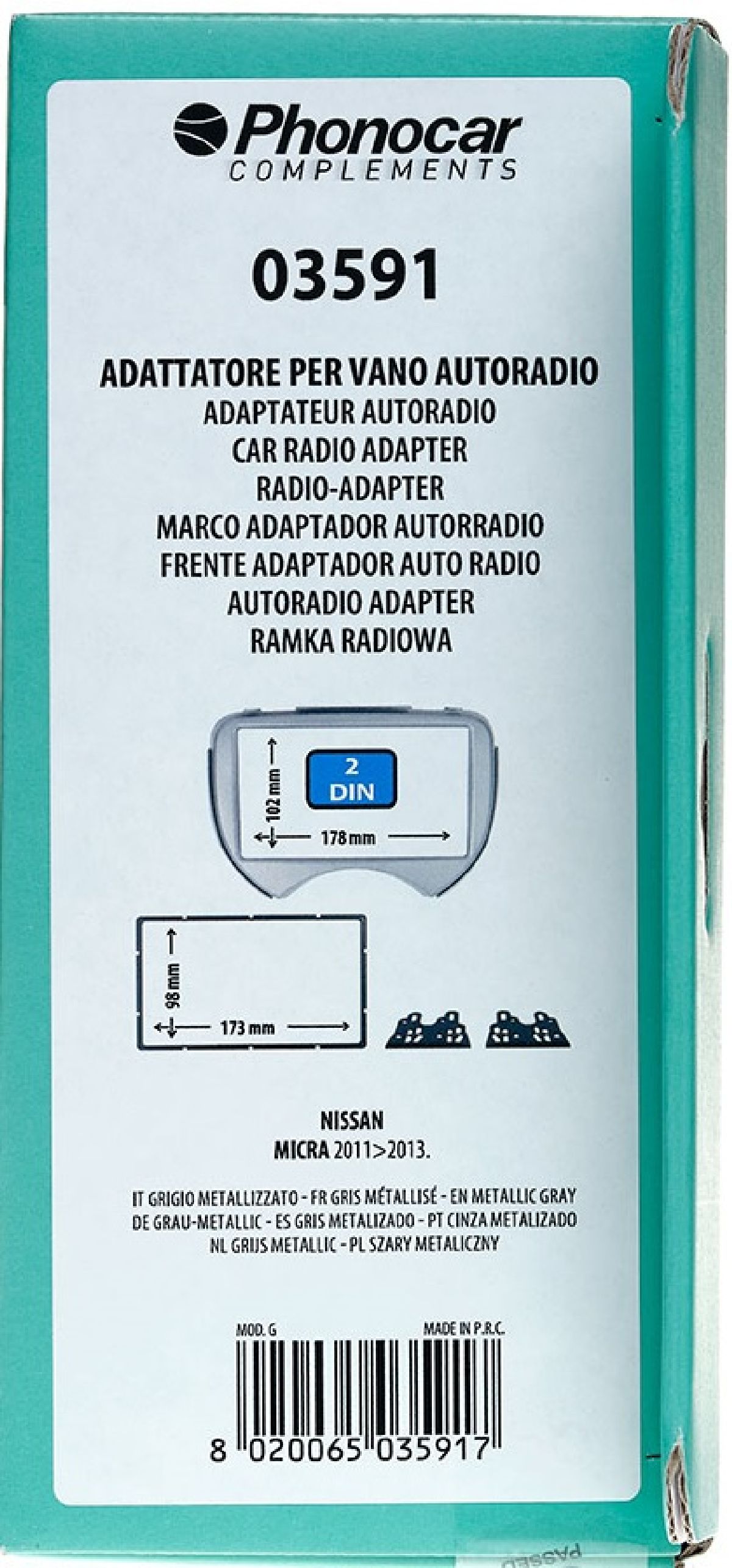 Kit Radioblende grau-metallic Nissan