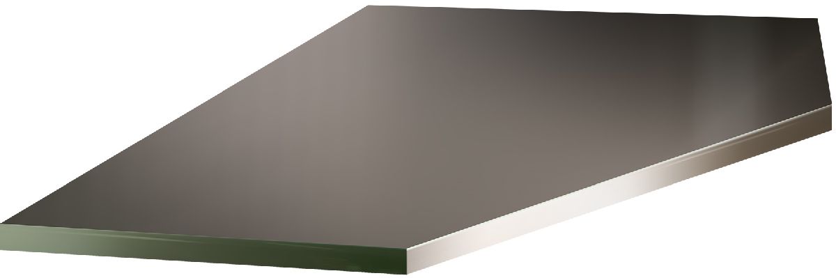 Eckplatte aus Edelstahl