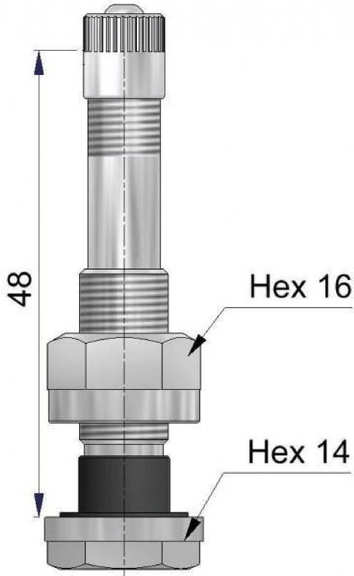 Metalventil / Reifenventil LKW 48x9.7mm