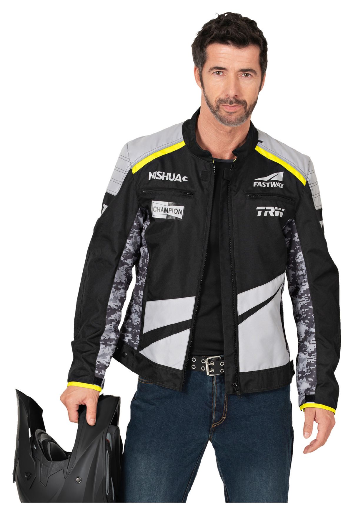 Teamjacke Gr.M, schw/gr/cam/lim