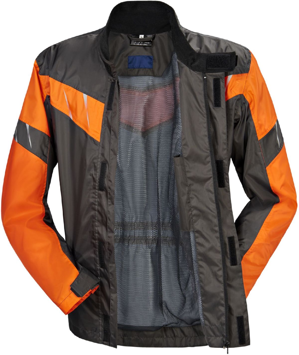Regenjacke Grau/Orange Grsse XL