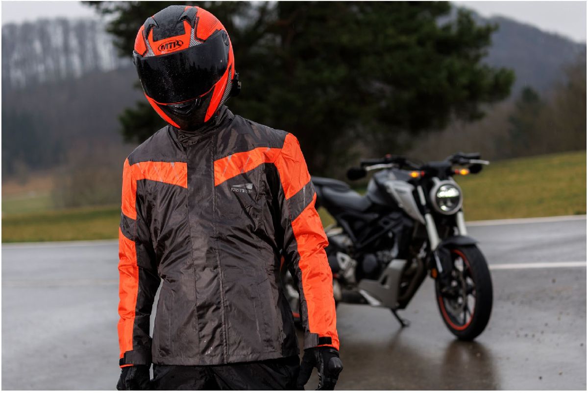 Regenjacke Grau/Orange Grsse XL