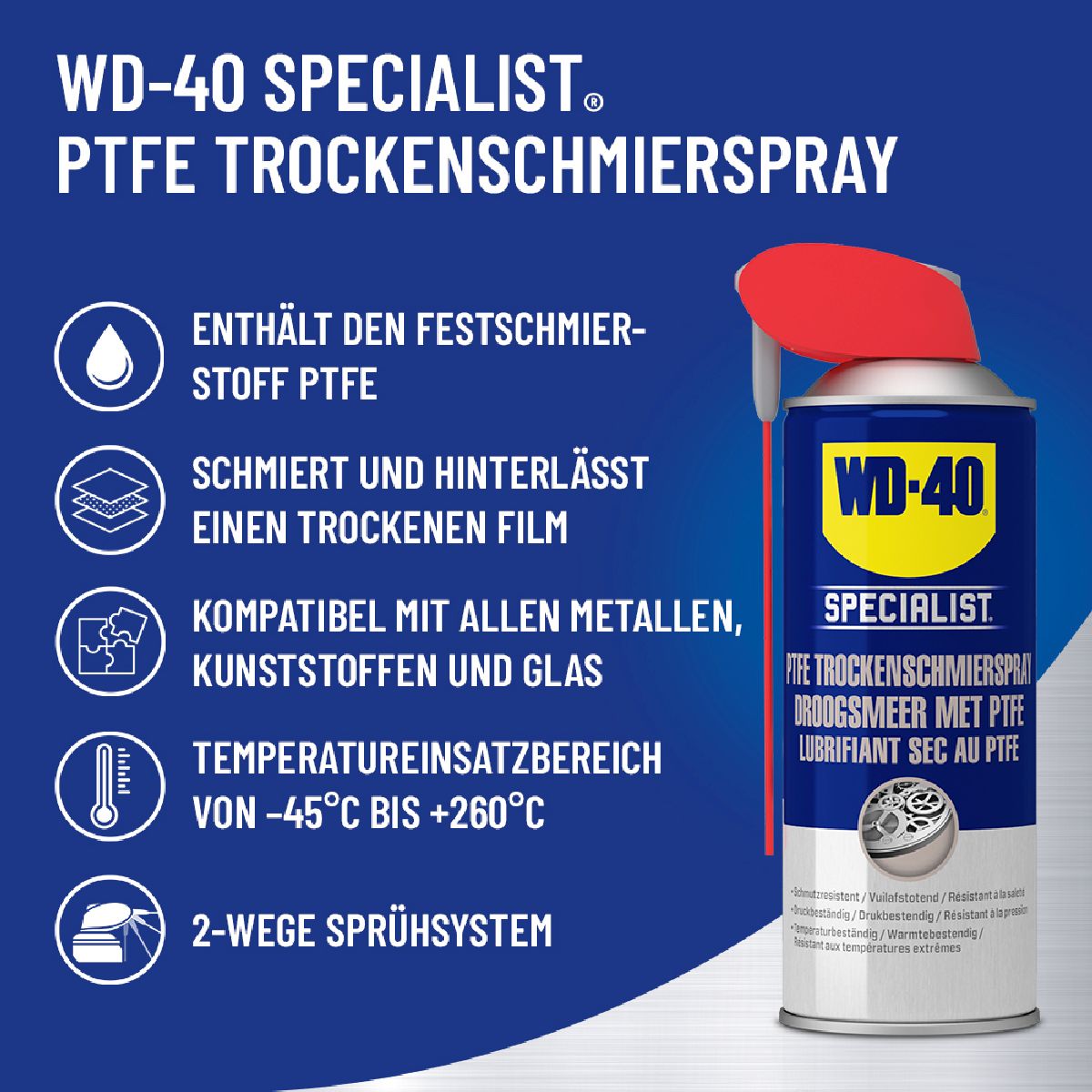 WD-40 Spec. PTFE Trockenschmierspray 300ml