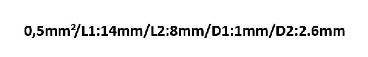 Kabelh�lsen orange VPE 100 0,5mm�/L1:14mm/L2:8mm/D1:1mm/D2:2.6mm