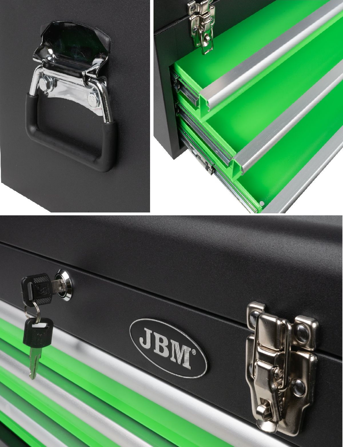 Werkzeugkiste mit 3 Schubladen und Oberfach