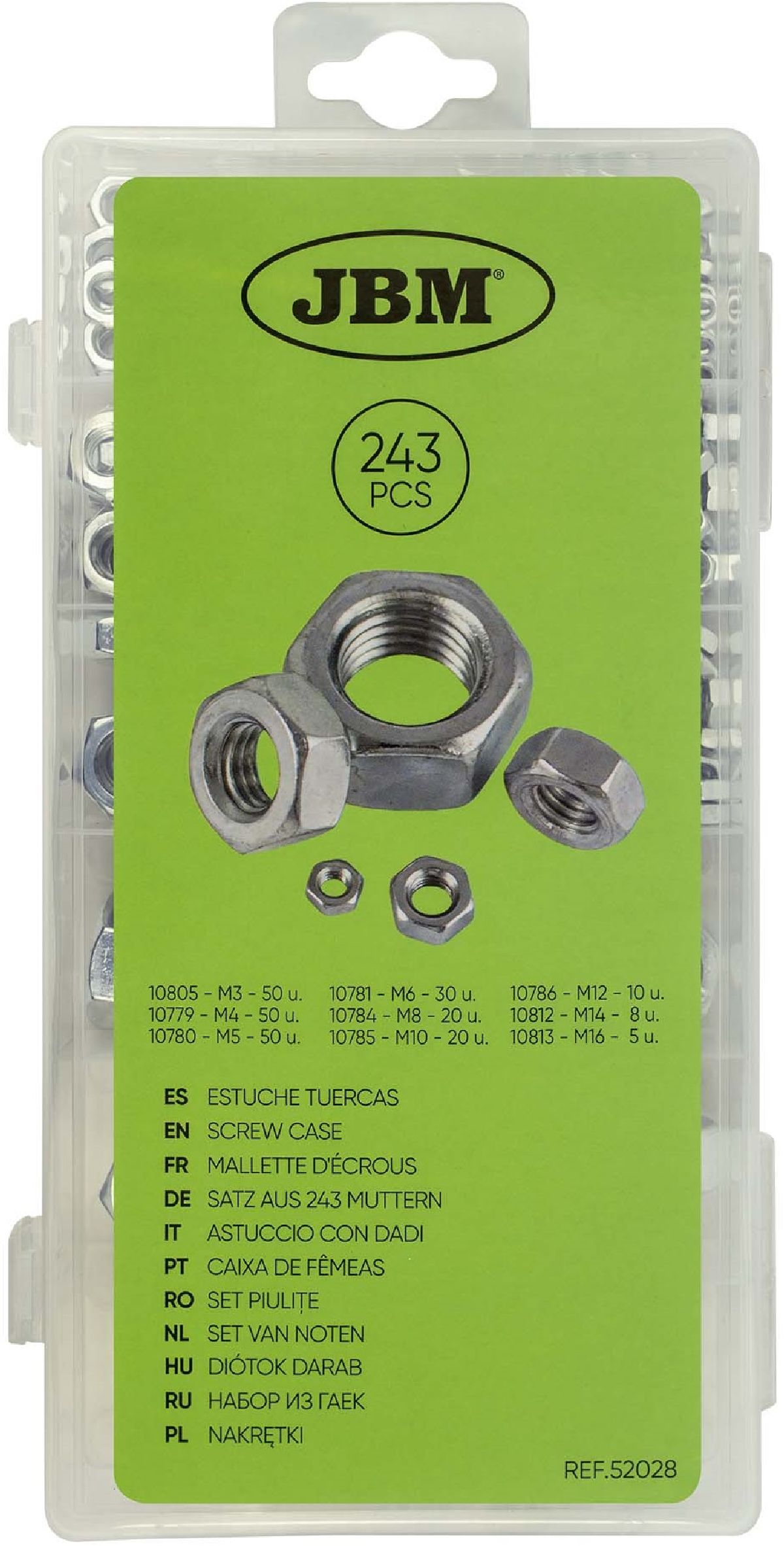 Set Muttern 243-teilig