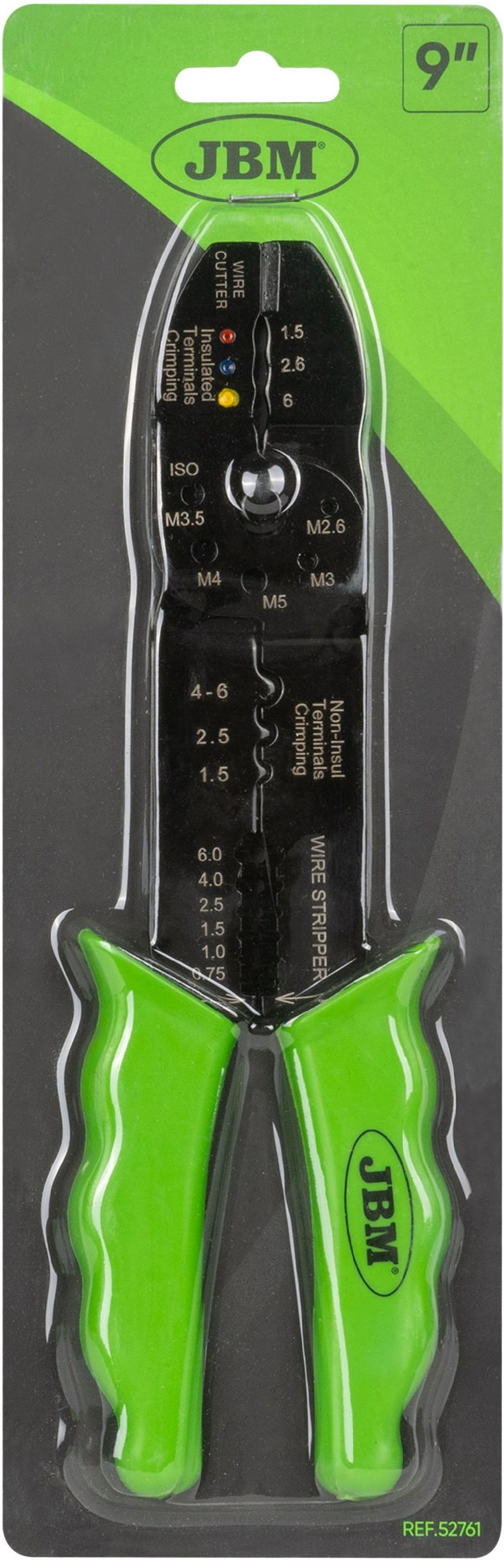 Kabelschuhzange f�r isolierte und nicht isolierte Klemmen 9