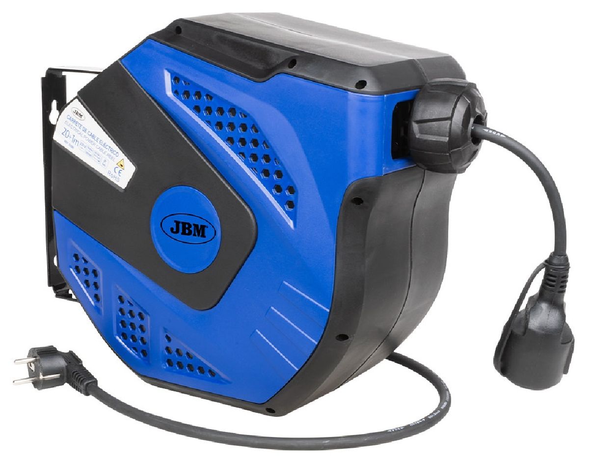 Kabel-Aufroller 230V, blau 21m