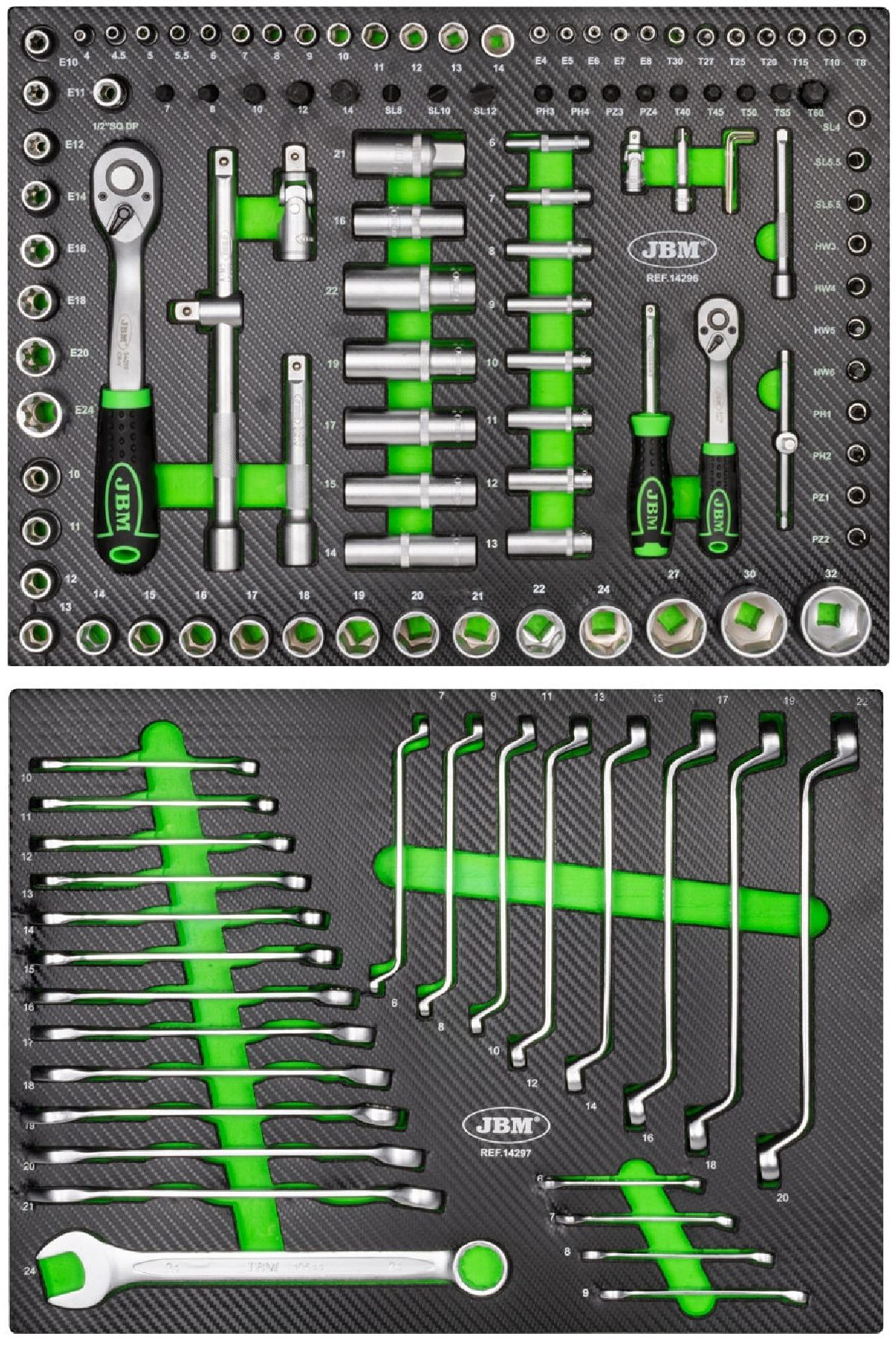 Werkzeugsortiment EVA Kohlefaser 4 Module