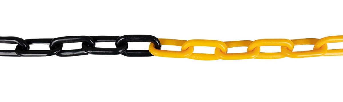 Kette PVC gelb/schwarz 7 Meter