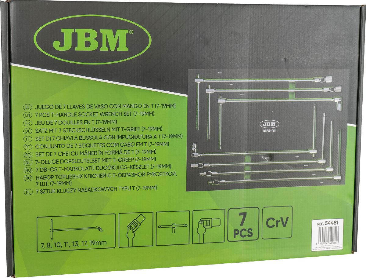 Modul T-Griff Steckschl�ssel 7-teilig, 7-19mm