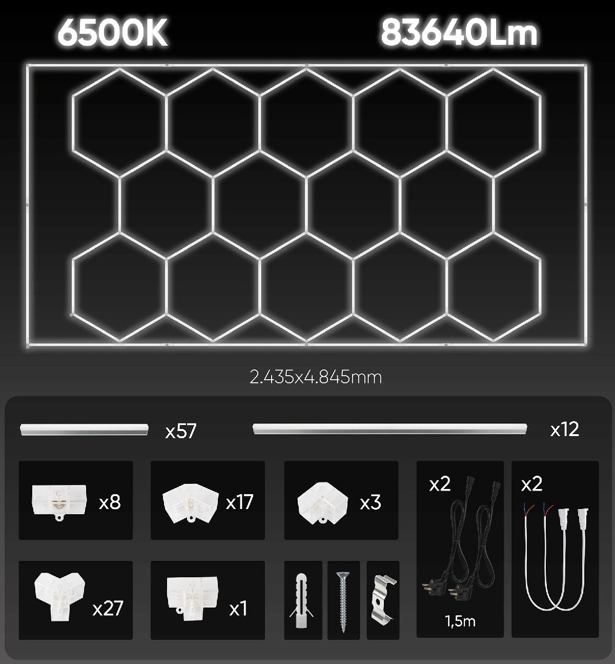 LED-Deckenleuchten sechseckig 