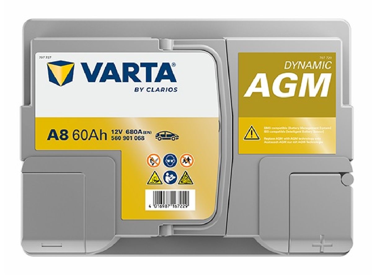 AGM-Batterie 12V/60Ah/680A LxBxH 242x175x190mm/S:0