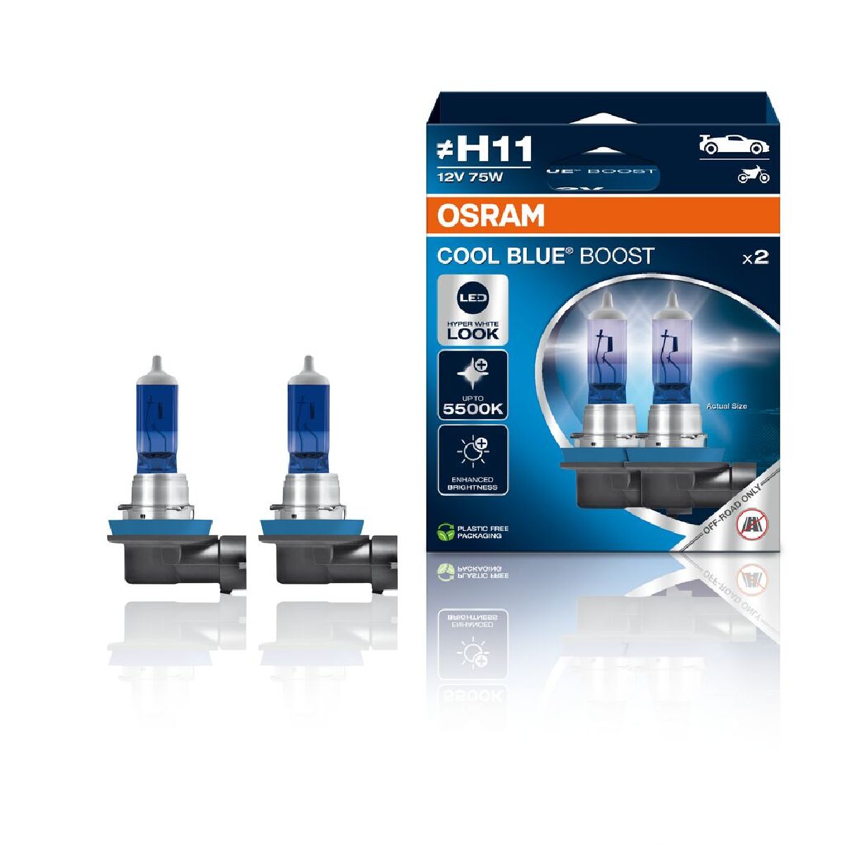 COOL BLUE BOOST Duo Box H11 12V 75W PGJ19-2