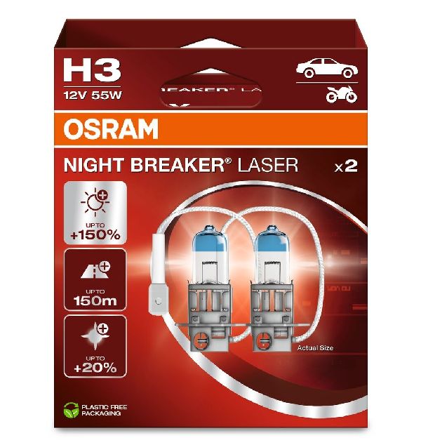 Night Breaker Laser Duobox H3/12V/55W/PK22s