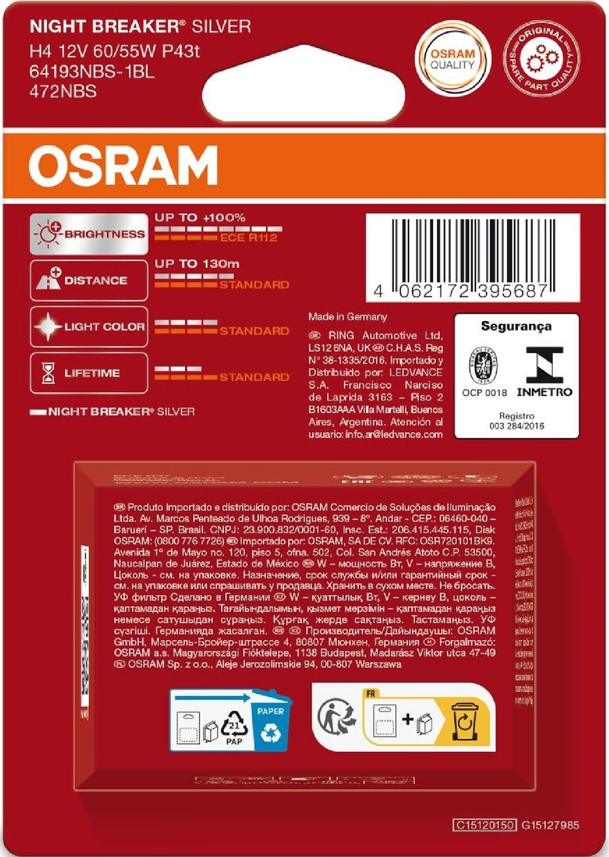 Night Breaker Silver H4 12V 60/55W P43t