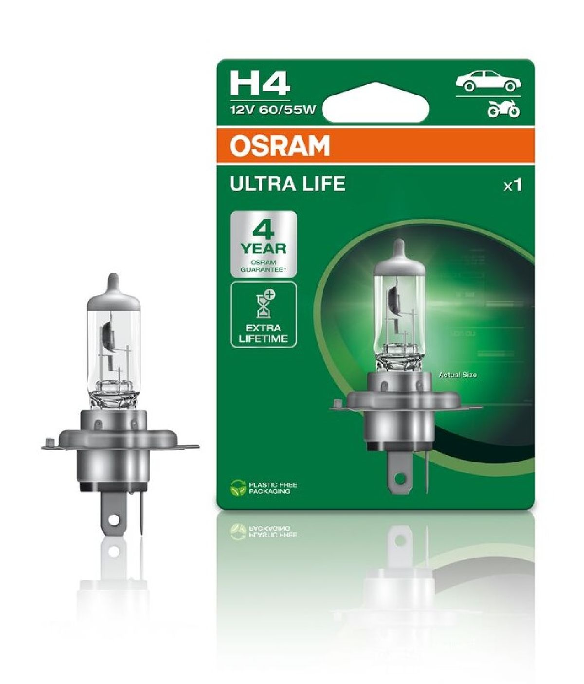 Gl�hlampe ULTRA LIFE H4 12V 60/55W P43t