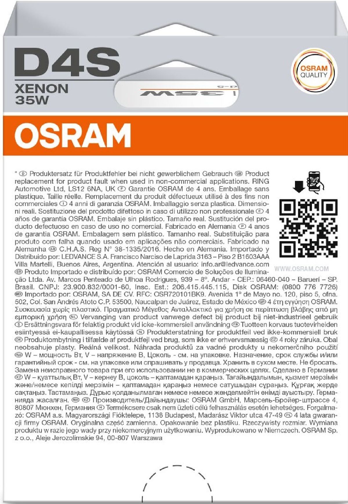 Gl�hlampe D4S XENARC 35W P32d-5