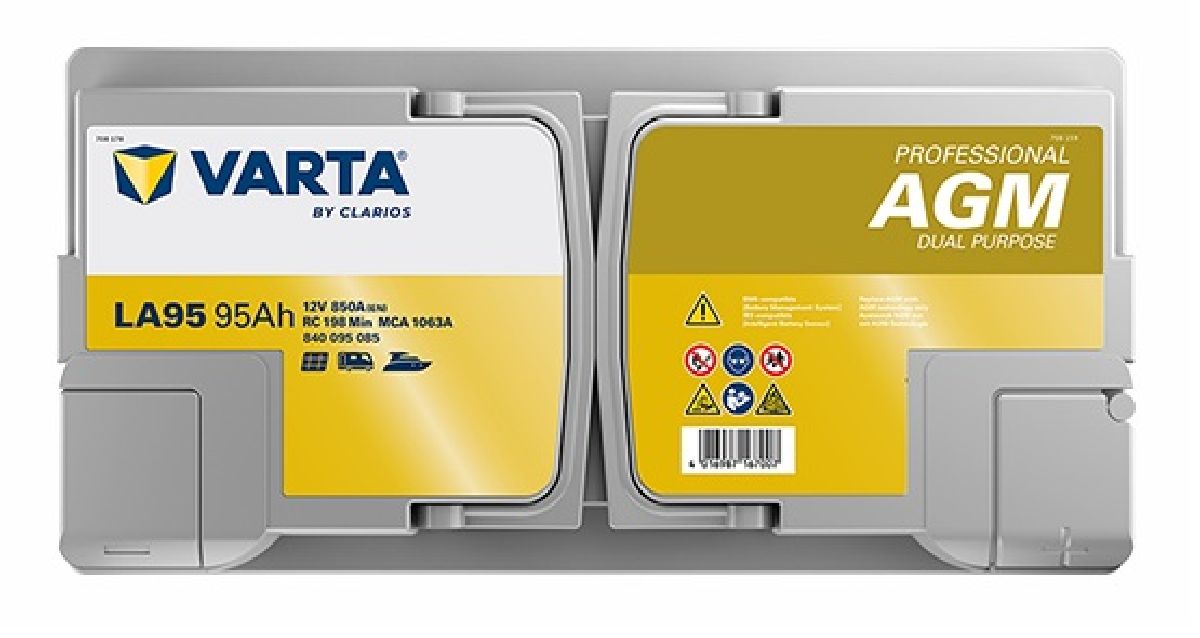 Dual-Purpose AGM-Batterie 12V/95Ah/850A LxBxH 353x175x190mm/S:0