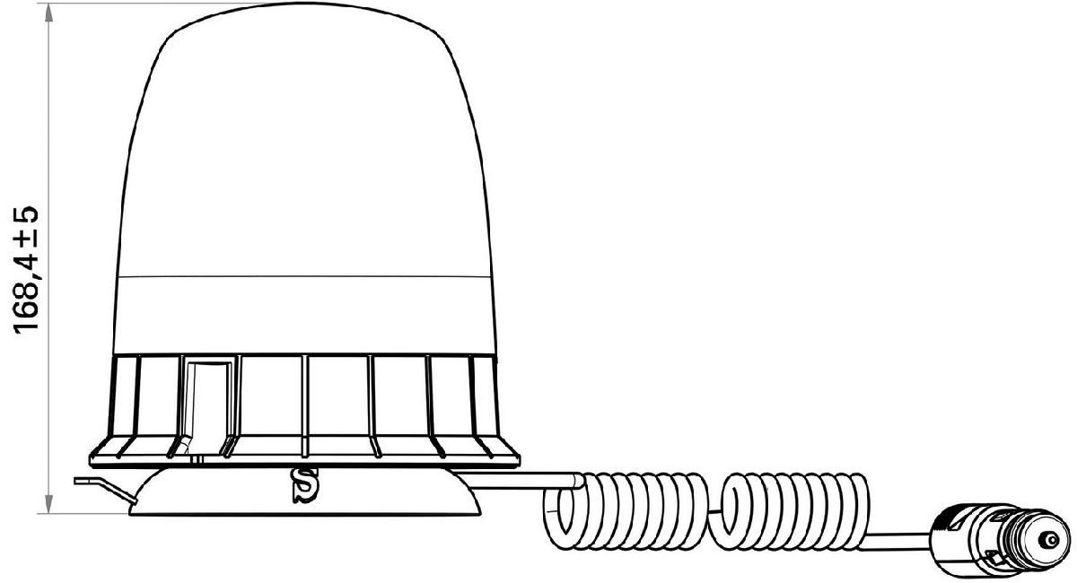 Rundumkennleuchte gelb 12/24V rotierend / mit Magnetbefestigung