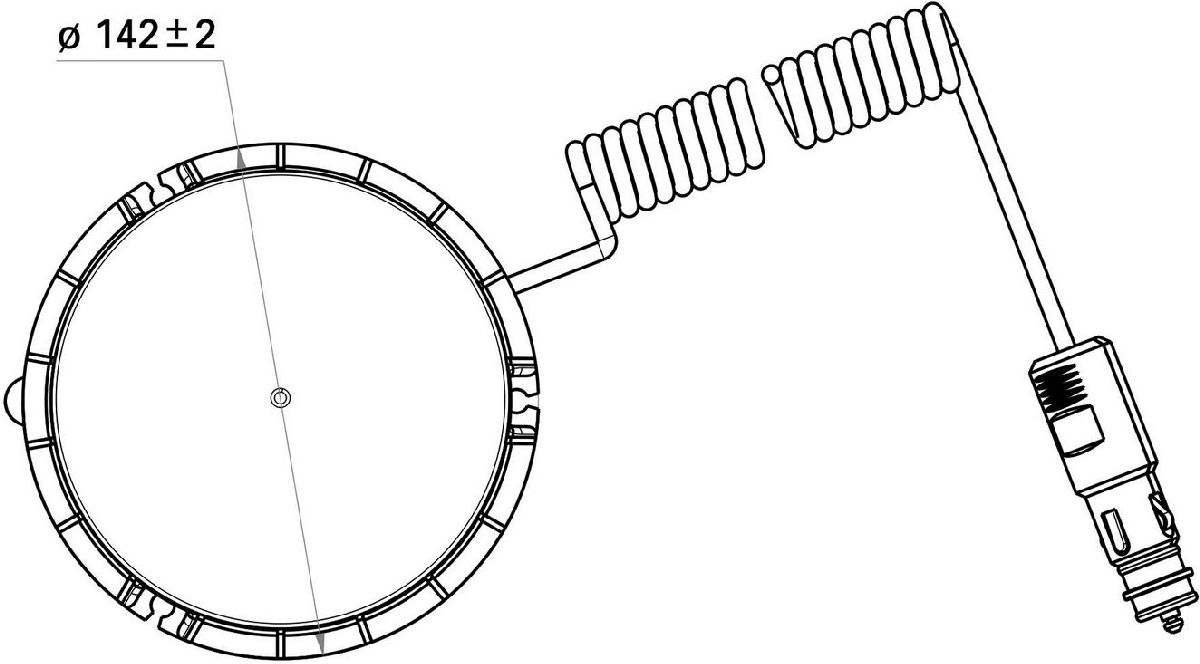 Rundumkennleuchte gelb 12/24V rotierend / mit Magnetbefestigung