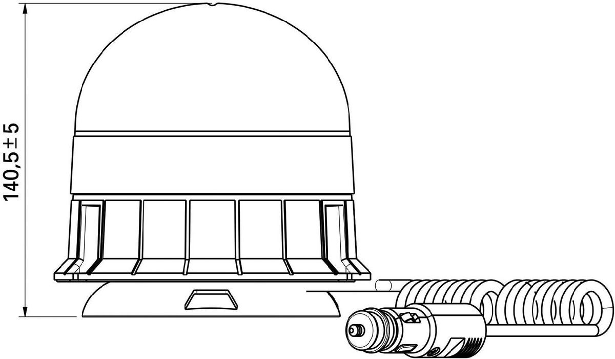 LED-Blitzkennleuchte gelb 10-30V rotierend / mit Magnetbefestigung