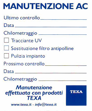 TEXA Klebeeticketten "Klima"