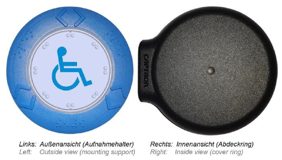 T&uuml;rtaster 24V Symbol *R Rollstuhl* blau