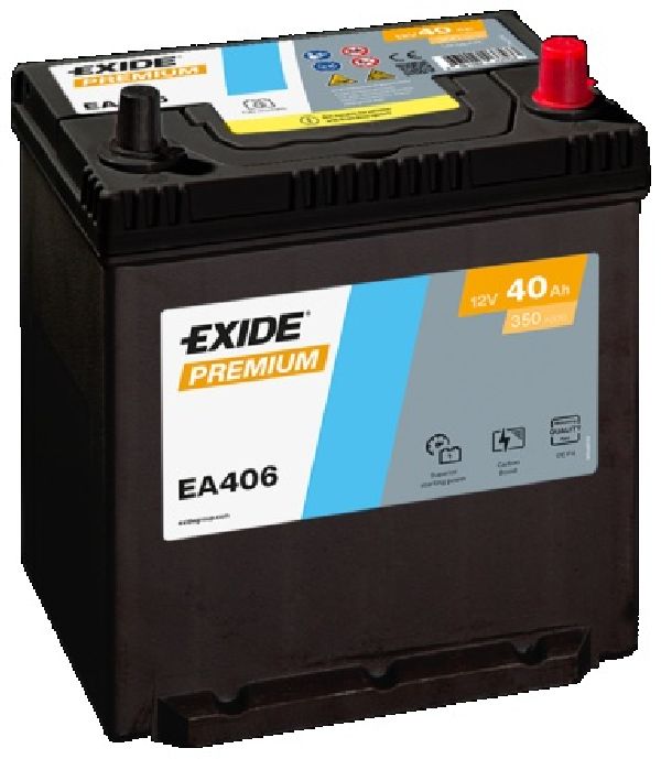 Exide Premium 12V/40Ah/350A LxBxH 187x127x220mm/B1 Korea/S:0