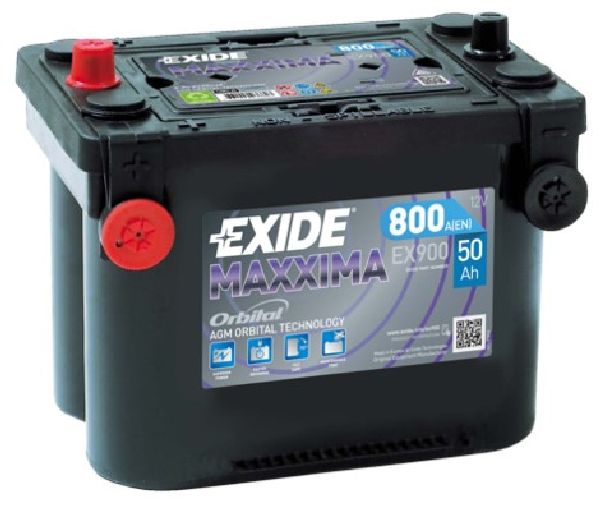 Exide Dual AGM 12V/50Ah/800A LxBxH 260x173x206mm/S:0