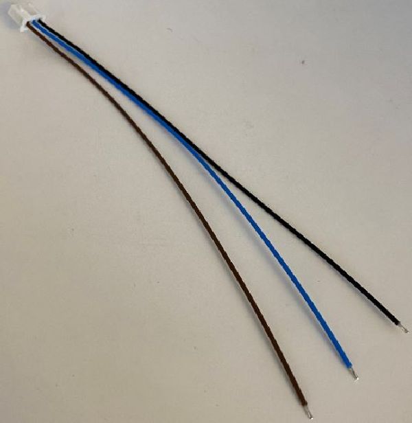 Gegenstecker 3-pol mit Kabel br/bl/sw