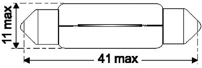 Soffittenlampe 6V/10W/SV8.5-8/11x41