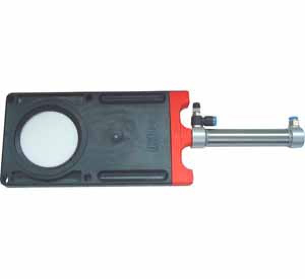 Toilettenschieber schwarz mit Zylinder und Drosselventil