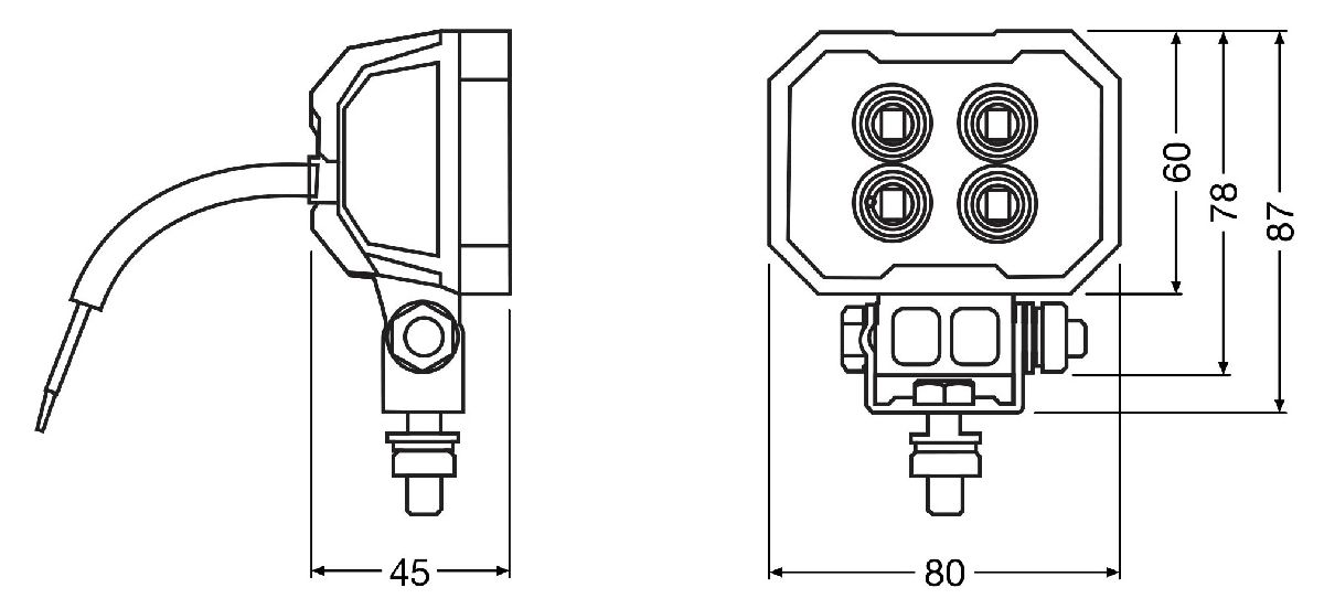 LEDriving Rect WL VX80-WD 12-24V/1500Lumen/6000Kelvin