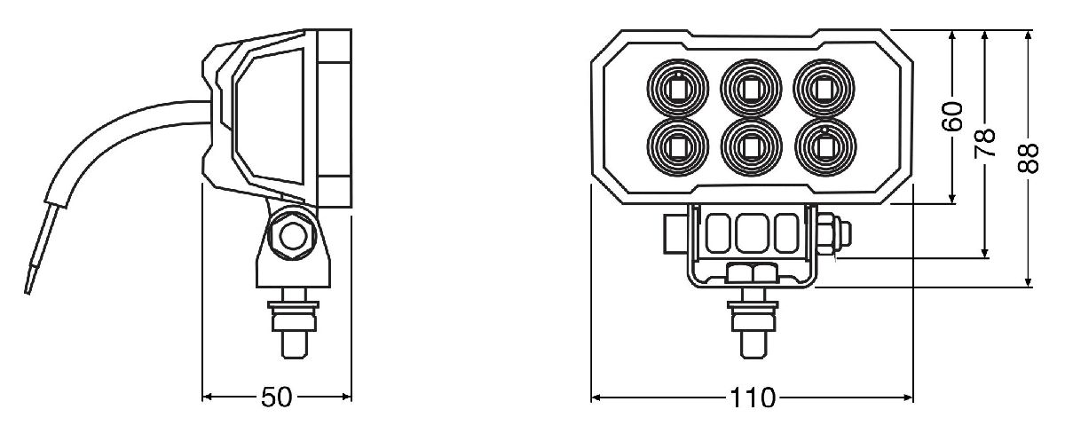 LEDriving Rect WL VX100-WD 12-24V/2300Lumen/6000Kelvin