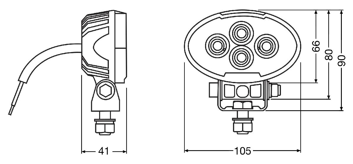 LEDriving Oval WL VX100-WD 12-24V/1500Lumen/6000Kelvin