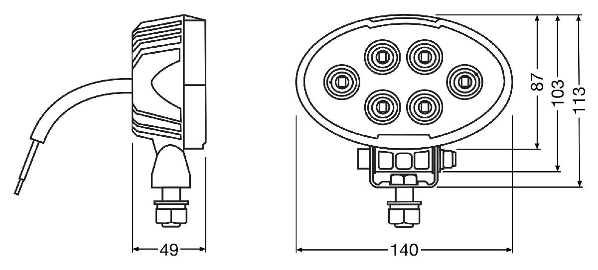 LEDriving Oval WL VX150-WD 12-24V/2300Lumen/6000Kelvin