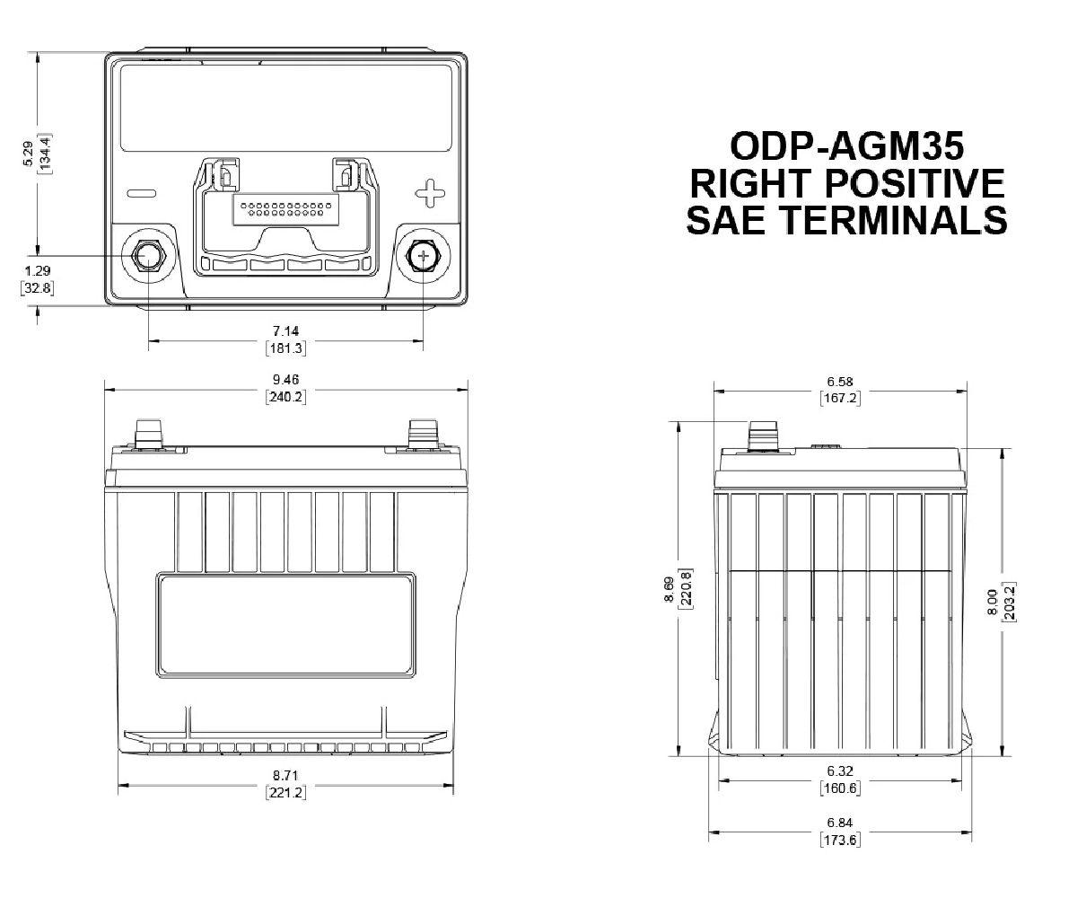 Odyssey AGM-Batterie 12V/59Ah/675A LxBxH 240x172x217mm/B1/S:0