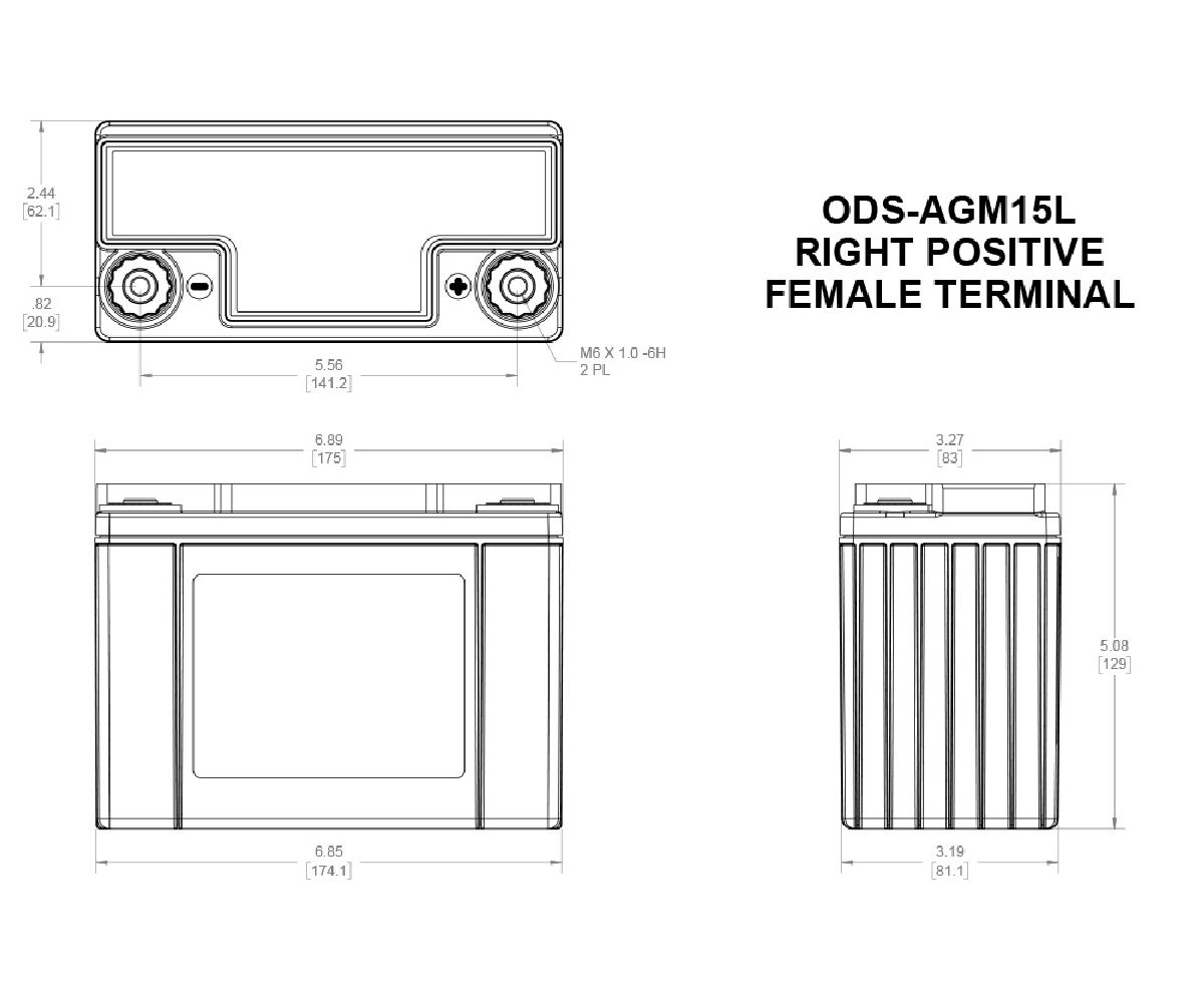 Odyssey AGM-Batterie 12V/13Ah/150A LxBxH 175x83x131mm/S:0