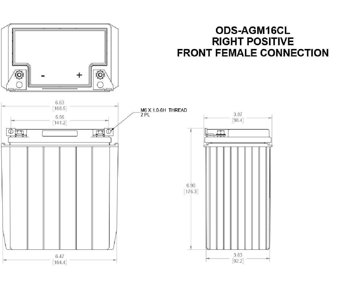 Odyssey AGM-Batterie 12V/18Ah/200A LxBxH 170x99x175mm/S:0