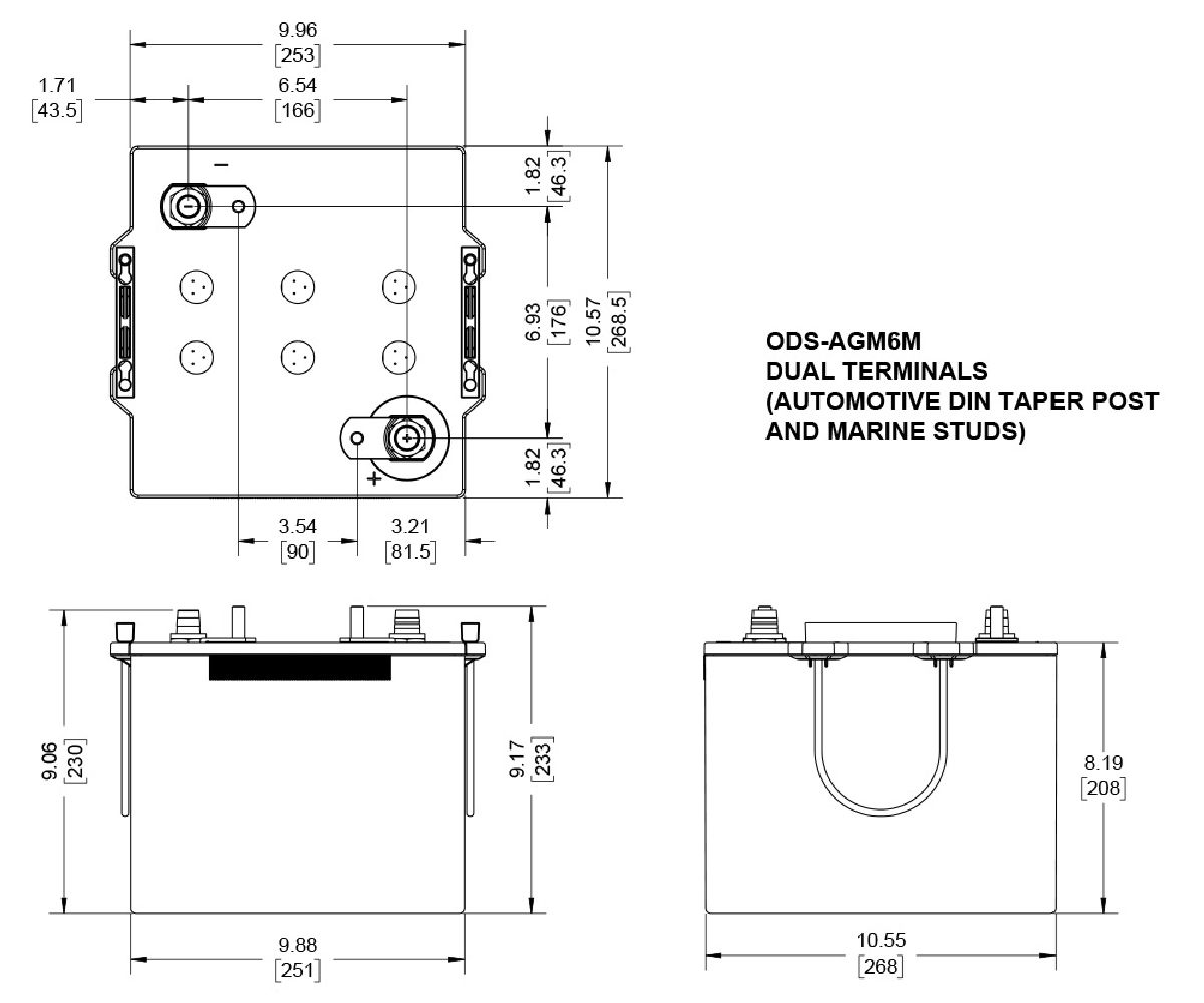 Odyssey AGM-Batterie 12V/126Ah/1225A LxBxH 286x269x233mm/S:2