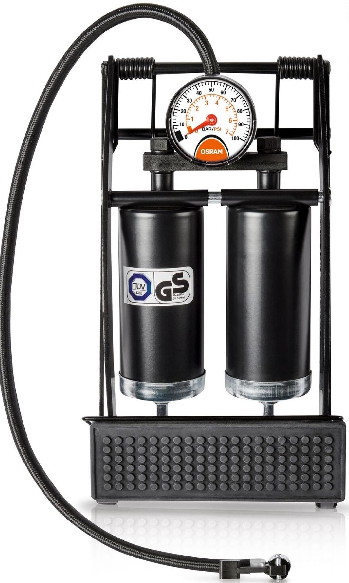 TYREinflate 20 ESSENTIAL analoge Reifenpumpe, Doppelzylinder