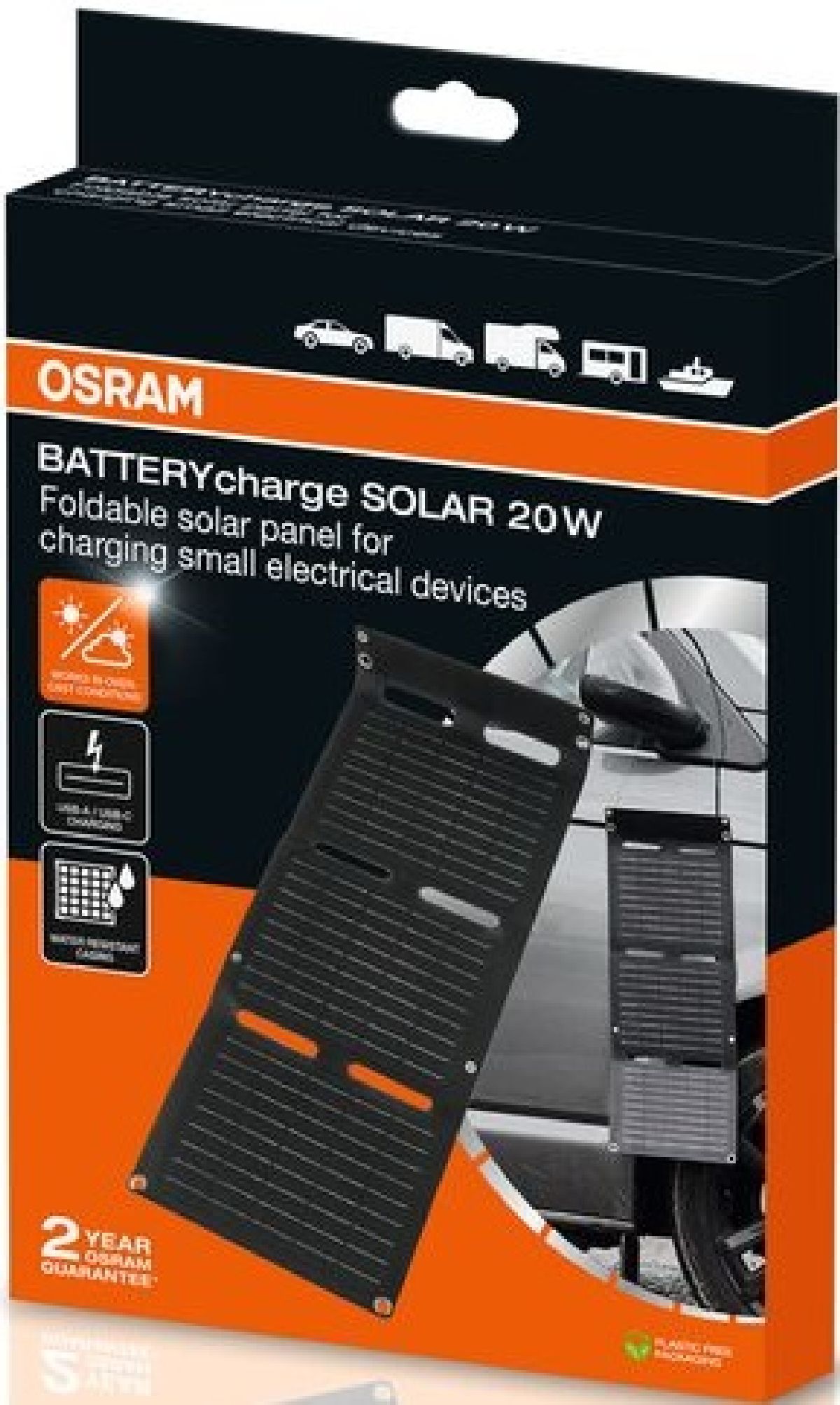 BATTERYcharge SOLAR 20W mit USB Ladeger�t