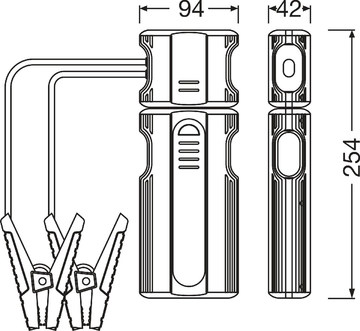 Jumpstart battery starter 500 500A/12V