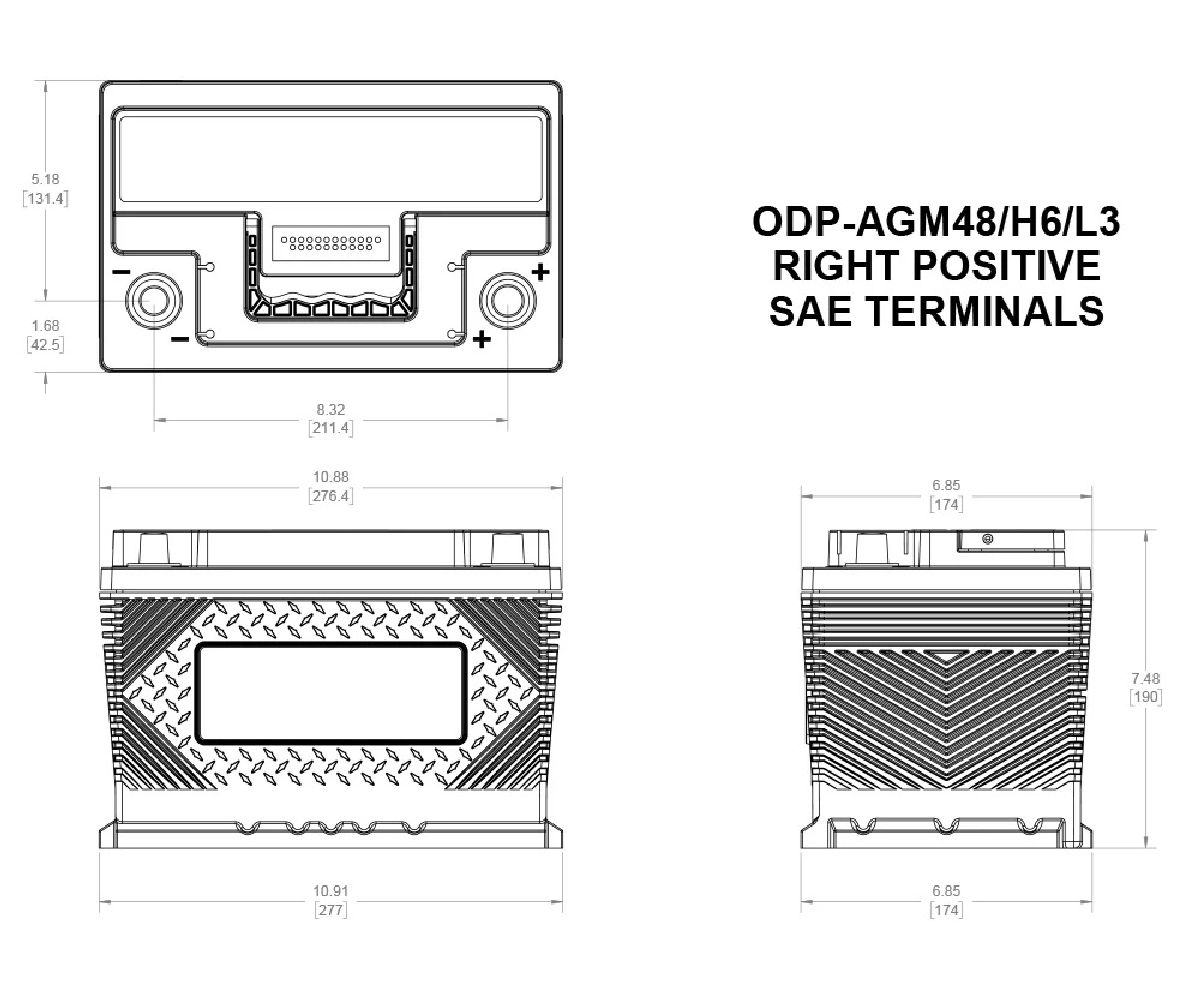 Odyssey AGM-Batterie 12V/69Ah/720A LxBxH 277x174x189mm/B13/S:0